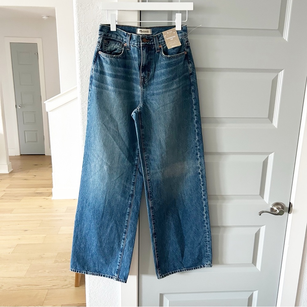 NWT Madewell Super Wide Leg Jeans Halleran Wash - Picture 2 of 5